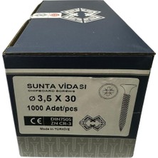 CM Sunta Vidası 3,5 x 30 mm – 1000 Adet Dın 7505, Zn Cr-3