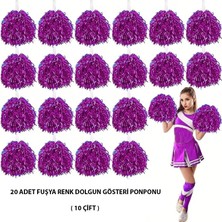 İrgit Store 10 Çift ( 20 Adet ) Fuşya Renk 23 Nisan 19 Mayıs 29 Ekim Okul Gösteri Ponponları