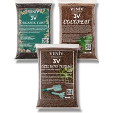 Veniv Organik Toprak Seti Torf 2l - Cocopeat 2l - Özel Bitki Toprağı 2l