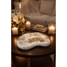 Atölye İzgi El Yapımı Dekoratif Taş & Mermer Tozu Sunum Tabağı 20X13 cm – Anahtarlık, Takılık & Organizer