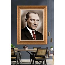 Giyense Özel Seri Altın Paspartulu Çerçeveli Atatürk Tablo TR847
