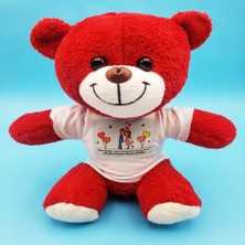 DS LLC Sevimli Çiftler Tişörtlü Kırmızı Ayı Iegtgrs-34