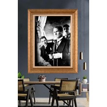 Giyense Özel Seri Altın Paspartulu Çerçeveli Atatürk Tablo TR1149