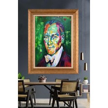 Giyense Özel Seri Altın Paspartulu Çerçeveli Atatürk Tablo TR867