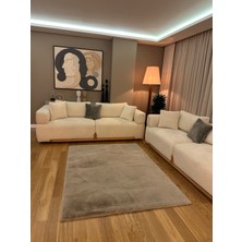Doğuş Peluş Halı Ultra Soft Bej Yumuşak Dokulu Peluş Halı Dikdörtgen