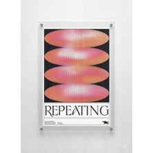 Lamazif Repeating Soyut Pleksi Tablo | Modern Geometrik Duvar Dekoru | 50X70 & 30X40 cm | Minimal Sanat Poster