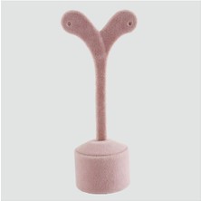 Megass Dekor Süet Kumas Pembe Renk 12 cm Küpe Sergileme Aksesuar