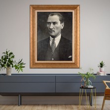 Giyense Özel Seri Altın Paspartulu Çerçeveli Atatürk Tablo TR686
