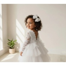 Aysskids Lora Kalp Detaylı Tokalı Tül Etekli Özel Gün Bayramlık Kız Çocuk Elbise