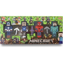 Farbu Oyuncak Kaptan Amerika Spiderman Minecraft 4 Karakter 3 Aksesuar 7 Parça Çocuk Figür Oyun Seti