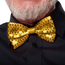 Die Grup Gece Işıltısı Altın Payetli Pullu Papyon 7x2 cm DIE-RSTG34