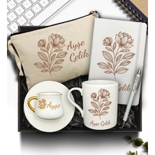 As Gift Kişiye Özel El Çantası & Defter & Fincan & Kupa & Kalem Hediye Seti