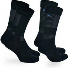Norfolk Leonardo Merino Yünü Outdoor Yürüyüş Çorabı Jet Black 2'li Paket Erkekler İçin Yüksek Performans