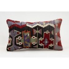 Kilim Wholesale El Yapımı Kilimden Yapılmış Vintage Kırlent Kılıfı, Yün, 30X50 cm