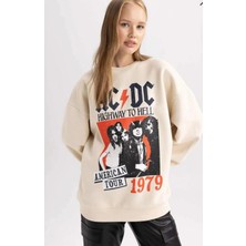 İsra Ayyıldız Moonstar Collection Bej Oversize Bisiklet Yaka 1979 Ac&dc Highway To Hell American Tour Sweatshirt
