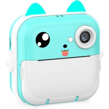 Nuveden Anlık Termal Yazıcılı Dijital Çocuk Kamerası 2.0 Inc Hd Şipşak Fotoğraf Makinesi AE110 Mavi