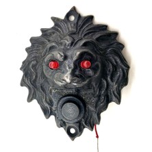 İlk El Grup Antika Tarz Dekoratif Pirinç Aslan Kapı Zili - 100X78 Mm, Oksit, LED Işıklı Iegtgrs-34