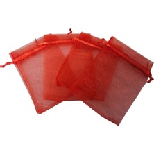 Özer Kutu Organize Tül Kırmızı 50 Adet 9X12 cm Boy Takı, Altın ve Hediye Kesesi