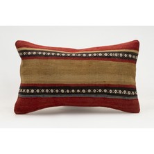 Kilim Wholesale El Yapımı Kilimden Yapılmış Vintage Kırlent Kılıfı, Yün, 30X50 cm