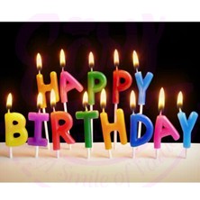 Nuveden Rengarenk Happy Birthday Yazılabilen Doğum Günü Mumu DIE-RSTG34