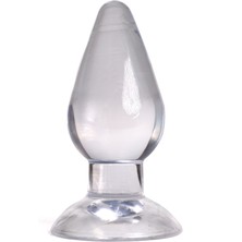 Femstar Yumuşak ve Esnek Jel Dokuda Büyük ve Kalın Şeffaf 12 cm Jel Anal Plug Genişletici Açıcı Anal Zevk Seks Ürünü Transparan Vantuzlu Anal Tıkaç