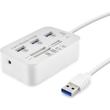 İlk El Grup Usb3.0 Hub 3*usb3.0 + Ms + Sd + M2 + Tf 20CM Beyaz HDX7028 Iegtgrs-34