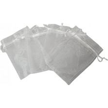 Özer Kutu Organize Tül Beyaz 25 Adet 9X12 cm Boy Takı, Altın ve Hediye Kesesi
