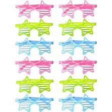 İlk El Grup Retro Neon Fosforlu Yıldız Panjur Gözlük 12 Adet – 80’ler 90’lar Parti Stili Iegtgrs-34