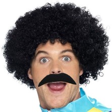 Nuveden Siyah Scouser Erkek Kısa Peruk 120 gr ve Bıyık Seti DIE-RSTG34