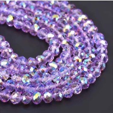 Yiğit Aksesuar 8 mm Şeffaf Lila Kristal 20 Dizi ( Aksesuar ve Çanta Yapımında Kullanılır)El Işi Bonncuğu