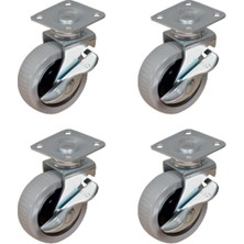 DS LLC Furç Tablalı Bilyalı Teker (Frenli) - 20X50 - Gri HKS177 - 4 Adet Iegtgrs-34