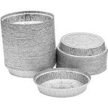 abnturk Fırına Girebilir 13X3CM Alüminyum Künefe Kabı 100'LÜ Kapaksız Yuvarlak Folyo Kap