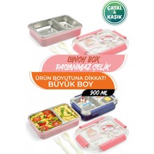 M&L Lunch Box 2 Bölmeli Çelik Yemek Termosu - 800 ml Okul Beslenme Kutusu