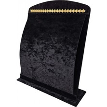 Özer Kutu Bombeli Kolye Zincir & Kolye Standı (22 Metal Askılı) (26 X35 Cm) Siyah