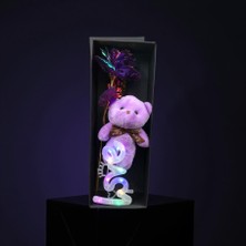 Masalsı Concept Sonsuz Aşkın Simgesi Solmayan Gül Peluş Ayıcık Anahtarlık ve LED Love