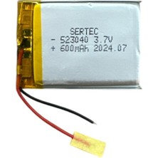 DS LLC 523040 3.7V 600 Mah Li-Polymer Pil DEVRELI/1.5A Iegtgrs-34