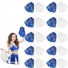 Nuveden Mavi Beyaz Metalik Dolgun Gösteri Ponponu 20 Adet (10 Çift) DIE-RSTG34