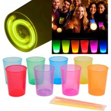 Nuveden Karanlıkta Yanan Gece Işığı Mega Glow Bardaklar 8 Adet 8.5 x 10.5 cm DIE-RSTG34
