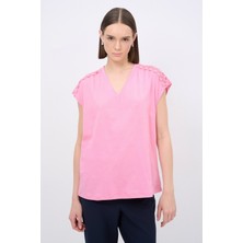 Love My Body V Yaka Tişört Pembe 175L9534000