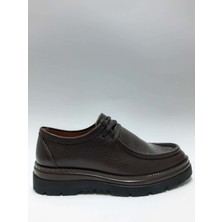 Marutti Hakiki Deri Bağcıklı Kahverengi Hafif Kalın Tabanlı Erkek Ayakkabı C-71635MRT