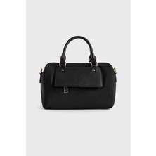 Love My Body Deri Detaylı Fermuarlı Çanta Siyah 121L9581000