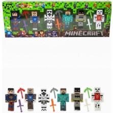 Farbu Oyuncak Supermanlı Minecraft 6 Karakter 6 Aksesuar 12 Parça Çocuk Figür Oyun Seti