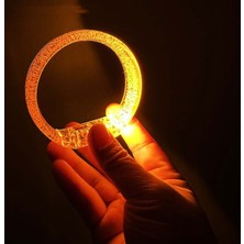 İlk El Grup Turuncu LED Işıklı Baskı Yapılabilen Pilli Bileklik Bilezik 1,5 cm Genişlik Iegtgrs-34