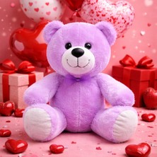 Selay Toys Mor Peluş Ayıcık – Sevgiliye Özel Kaliteli Peluş Oyuncak Ayı - 35CM - Sevgililer Günü Hediyesi 35CM