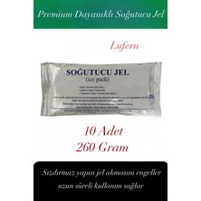 Lufern Dayanıklı Soğutucu Jel Poşet Buz Aküsü Malzeme Kamp Piknik Yolculuk Seyahat Yiyecek 260 gr 10 Adet