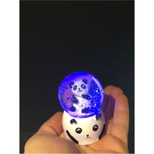 PremiumPort Panda Temalı Işıklı Kar Küresi, Orta Boy 6 Cm, Sıcak ve Şirin Dekorasyon