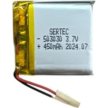 Die Grup 503030 3.7V 450MAH Li-Polymer Pil DEVRELI/1.5A DIE-RSTG34