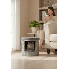Navruz Metal Premium Rattan Yıkanabilir Kedi Evi