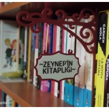 Scaleworks Kişiye Özel Kitap Kurdu Hediyesi - Isimli Dekoratif Kitaplık Tabelası - Book Nook