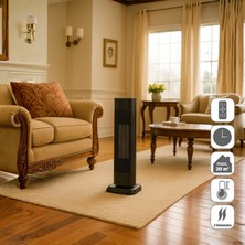 Homenter Voltomat 2000W Termostatlı Kule Tipi Seramik Fanlı Isıtıcı Uzaktan Kumandalı